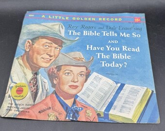 Roy Rogers & Dale Evans Sing The Bible Tells Me So 1950's Golden Records Yellow