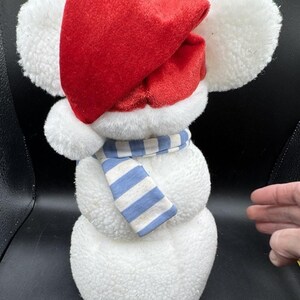 2001 Rare Disney Store Mickey Mouse Snowman Plush 12" Christmas Santa Hat image 3
