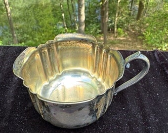 Vintage 1960s Silver Plated Cream Bowl Tea Coffee Creamer Wm Rogers 3036 -A67