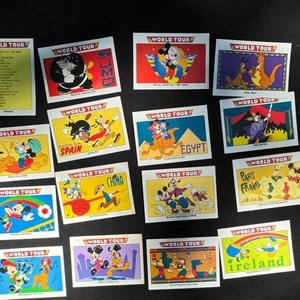 Veel vintage 1991 Impel Disney World Tour-ruilkaarten Mickey Mouse Pluto -9