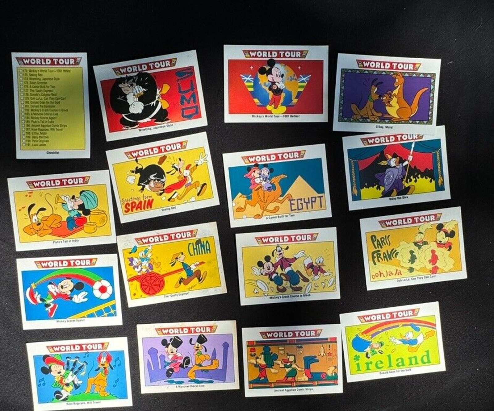Lot of Vintage 1991 Impel Disney World Tour Trading Cards Mickey Mouse Pluto -9