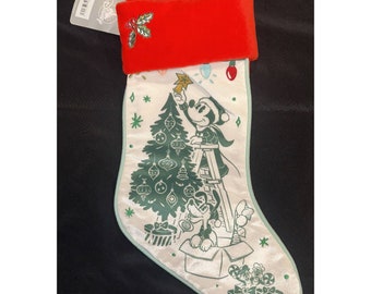 Disney Parks Vintage Style Holiday Christmas Mickey and Friends Stocking Brand NEW!