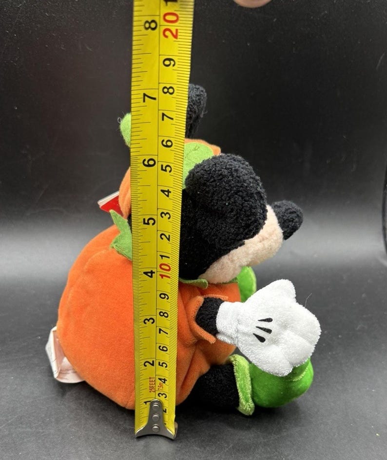 Figura de peluche de Mickey Mouse, Jack O'Lantern, calabaza de Halloween, DS1 de Disney Store imagen 7