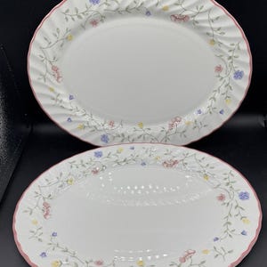 2 Vintage Johnson Bros Summer Chintz Oval Large Serving Tray Platter 12” Nice 6O
