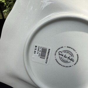 10 Sur La Table Acorn & Fig 9.5" Salad Plates made in Italy Fall Theme Mint! image 8
