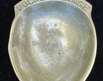 Brass Coin Tray Stamped Pocket Change Dish Catchall 4 1/2” Money Holder -S68