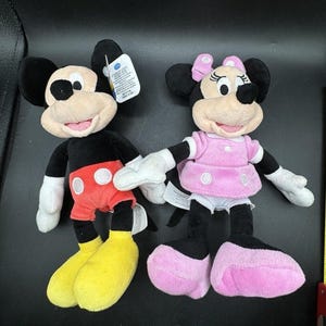 Vtg Disney Mickey Mouse Minnie Mouse Plush Toy Disney Junior Set New NWT! image 1