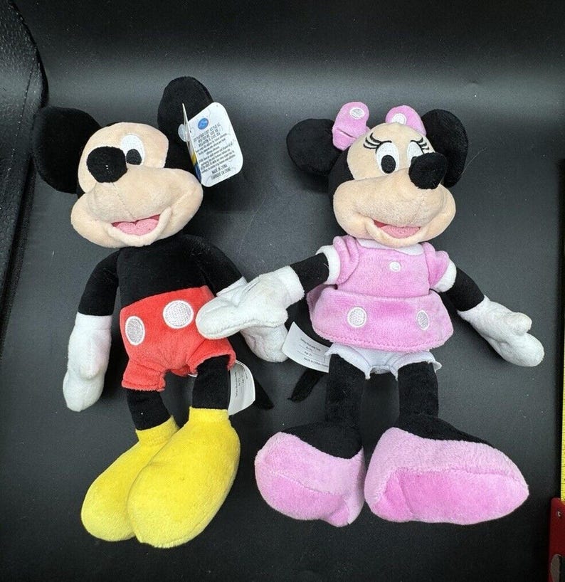 Vtg Disney Mickey Mouse Minnie Mouse Plush Toy Disney Junior Set New NWT! image 1