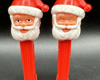 Lot Of 2 Vintage Christmas Santa Claus Pez Dispensers 1980s -5T
