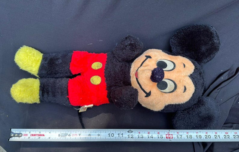 Rare Vintage 21” Disney Walt Disney Characters Mickey Mouse Plush W/ Tail & Tag image 4