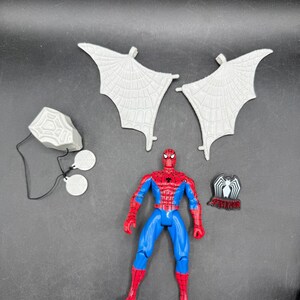 Vintage 1994 Toybiz Spiderman Den animerade serien Web Racer Spider-Man Vintage figur *Begagnad bild 5