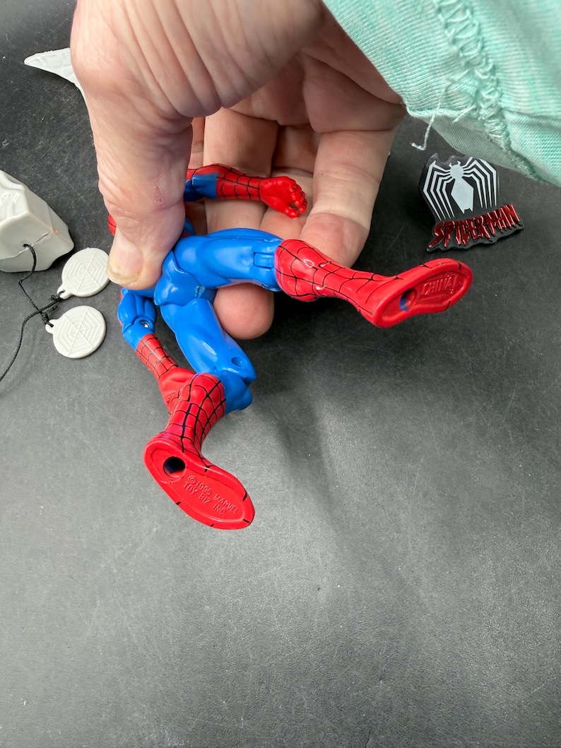 Vintage 1994 Toybiz Spiderman Den animerade serien Web Racer Spider-Man Vintage figur *Begagnad bild 9