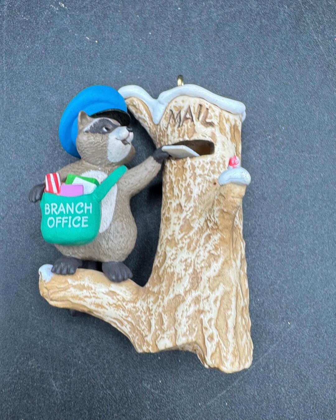 1989 Mail Call Hallmark Ornament Raccoon Postman Vintage Christmas ...