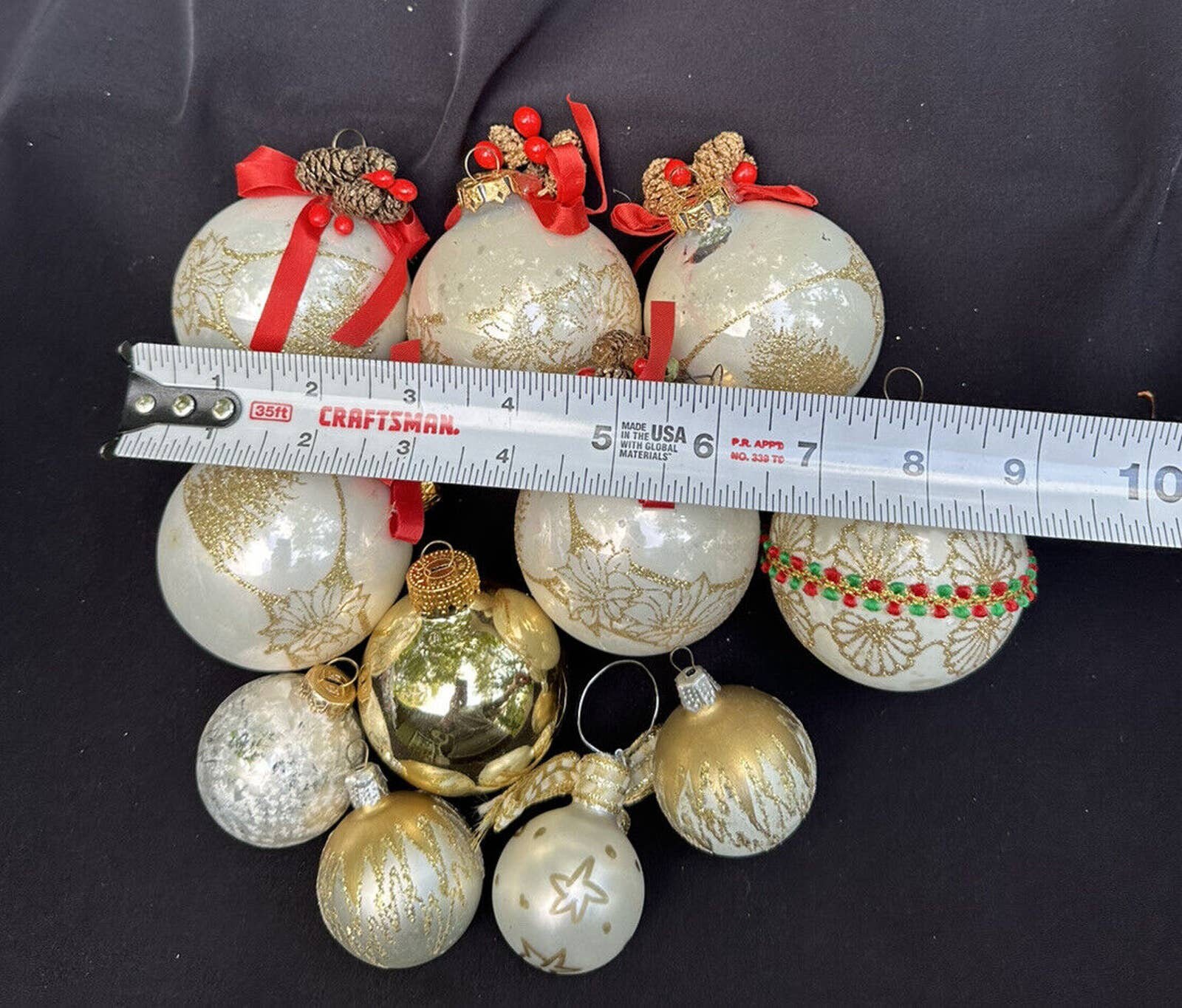 ヴィンテージ 11 個 装飾吹きガラス クリスマスツリー オーナメント