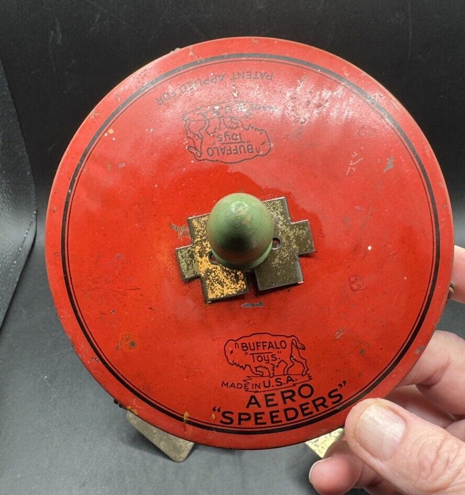 Antique Buffalo Toy Flying AERO SPEEDERS Tin Litho Airplane  display picture 1