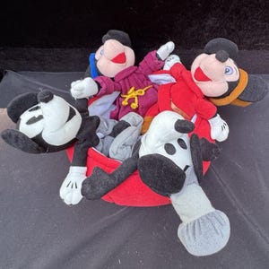 Disney Mickey Mouse Plush 70 Happy Years 4 eras of Mickey Mouse in Pants Boat image 1