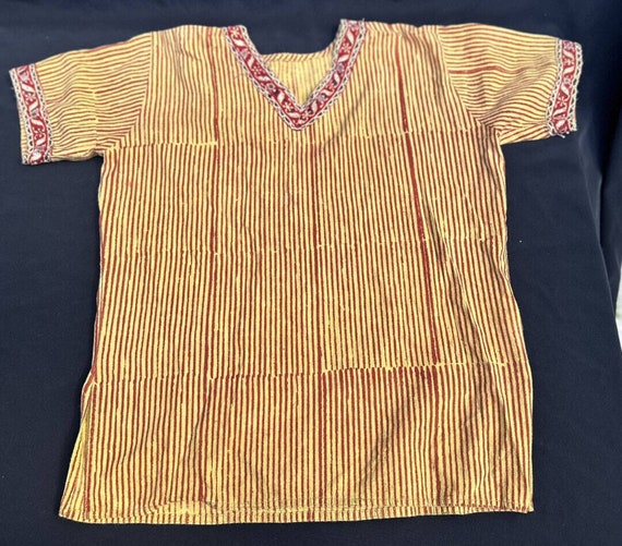 Camicia vintage da donna marrone Hippie Boho a maniche corte con