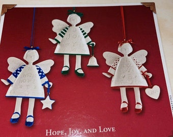 Brand NEW! HALLMARK Keepsake 2002 Hope Joy & Love Set of 3 ANGEL Bells Ornament. 3H
