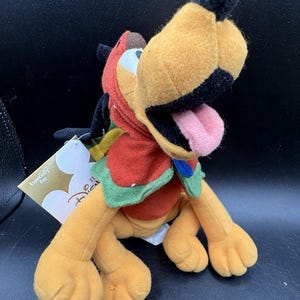 Brand New VTG Disney Store Turkey Pluto Bean Bag Plush Toy Thanking NWT!