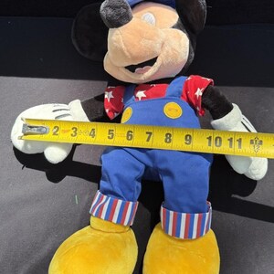 1990’s Disney Store Mickey Mouse July 4th Special Ed America Overalls 17" Plush image 9