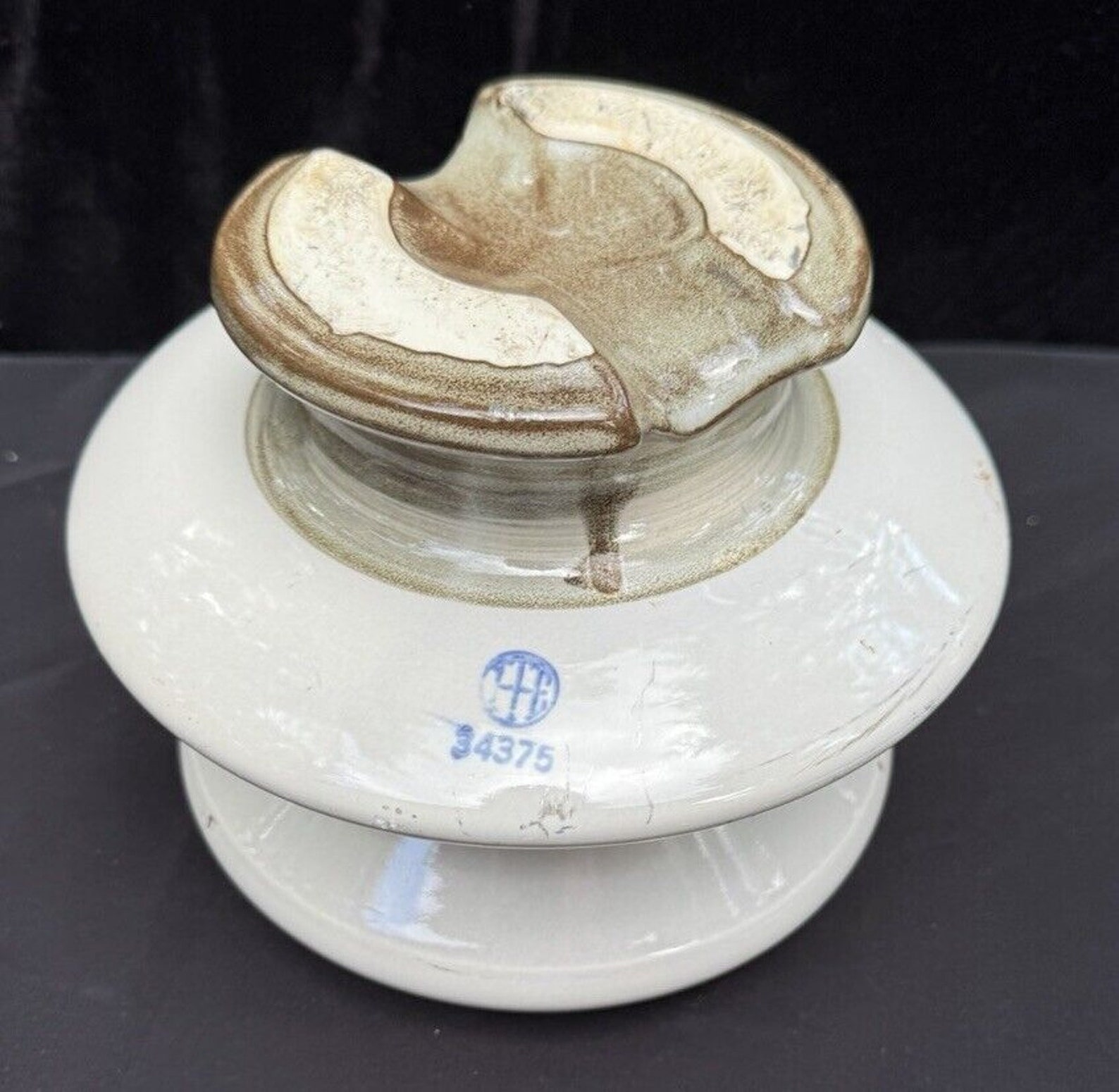 Vintage 2 Tier White Ceramic High Voltage Power Line Insulator 7” Heavy ...