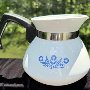 Corning Ware Blue & White Cornflower Coffee Tea Pot w/o lid 6 Cup P-104 Vintage