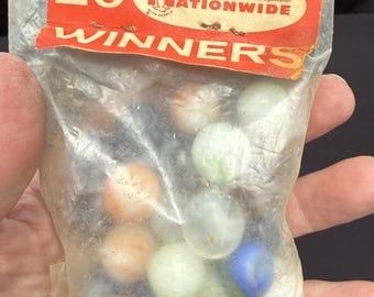 Vtg Marbles Nationwide 20 Winners Pack Unopened Winners 1950s Original Bag 40D