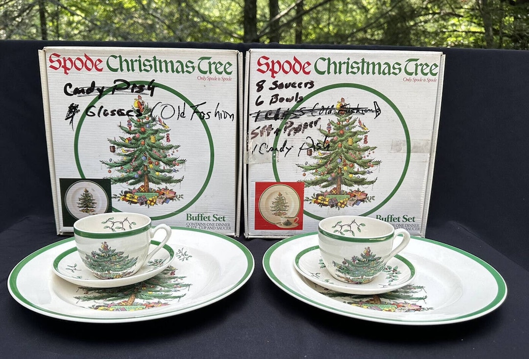 Spode Christmas スポードクリスマスプレート、鍋敷き Spode Christmas Tree Buffet Sets Porcelain Made in England 2