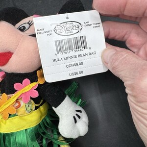 Vtg 1990’s Disney Store Bean Bag Plush - HULA MINNIE Mickey Mouse 9.5” image 3