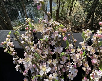 3 Bundles Artificial Cherry Blossom Flowers Fake Plants Floral Arrangements