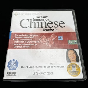 Onmiddellijke onderdompeling in audio Chinees Mandarijn lessen in doos, 8 CD&#39;s, 2-weg zinnenboek