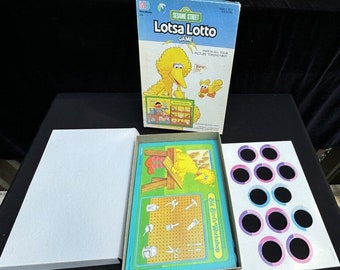 VTG 1989 Sesame Street Lotsa Lotto Matching Game Milton Bradley - COMPLETE Rare