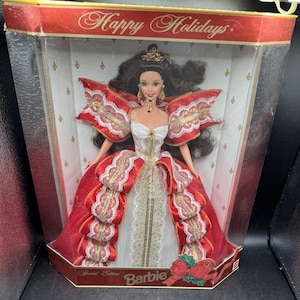 Vintage 1997 Mattel Happy Holidays 10th Jubiläum Barbie Puppe #17832 NIB-3