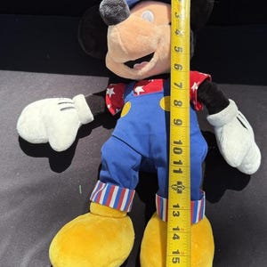 1990’s Disney Store Mickey Mouse July 4th Special Ed America Overalls 17" Plush image 7