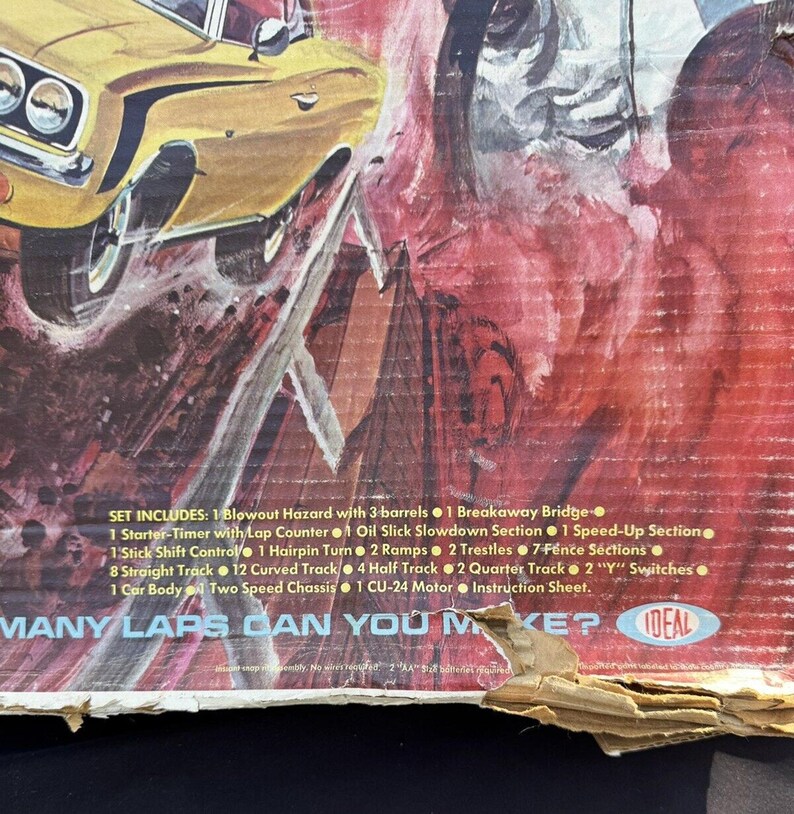 1969 Ideal Motorific Racerific Survival Run Set Triumph Car in Original ...