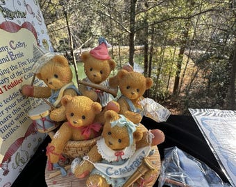 Cherished Teddies Strike Up The Band & Give 5 Cherished Years A Hand 205354 MIB!