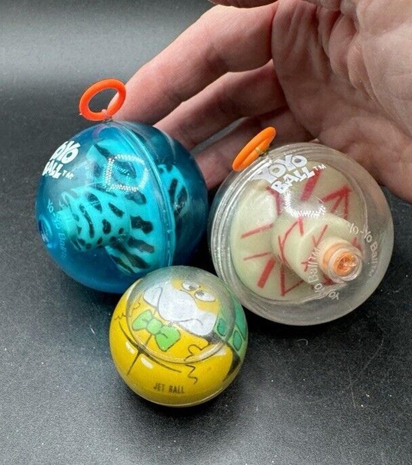 2 Big Time Toys-Yo Yo Balls & Turtle Jet Ball 2003 Vintage Retro -S1V