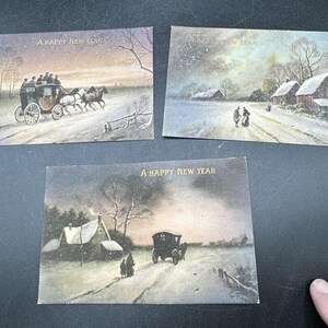 3 cartoline postali per le vacanze di Natale vittoriane del 1900 Colore INCREDIBILE! Germania LEP