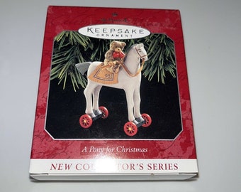 Hallmark 1998 A Pony For Christmas #1 Teddy Bear Ornament H