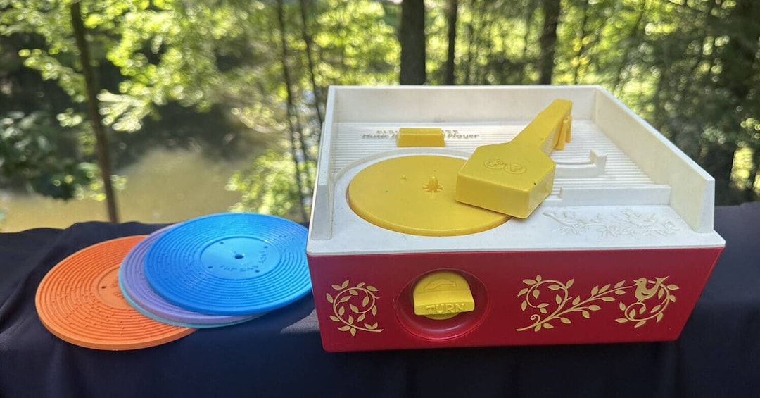 Fisher Price Music Box Record Player 1971 4 Records Dial Etsy