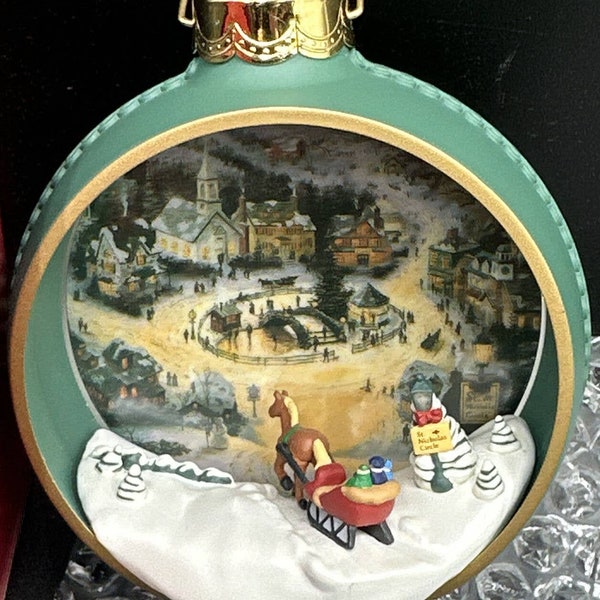 ST. NICHOLAS CIRCLE Thomas Kincade Hallmark Magic Light Ornament In Box 1998 5S