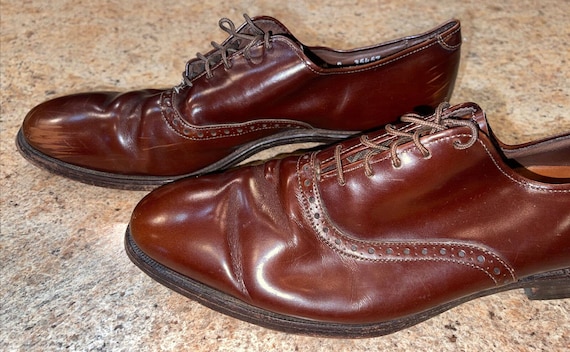 Mens Allen Edmonds Oxford Dress Shoes Red Leather… - image 2