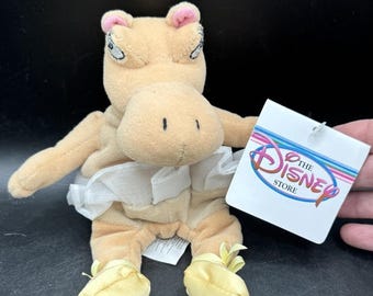 Vintage 1990 Disney Fantasia Hippo PLUSH Sitzsack Disney Store Exclusive