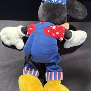 1990’s Disney Store Mickey Mouse July 4th Special Ed America Overalls 17" Plush image 6