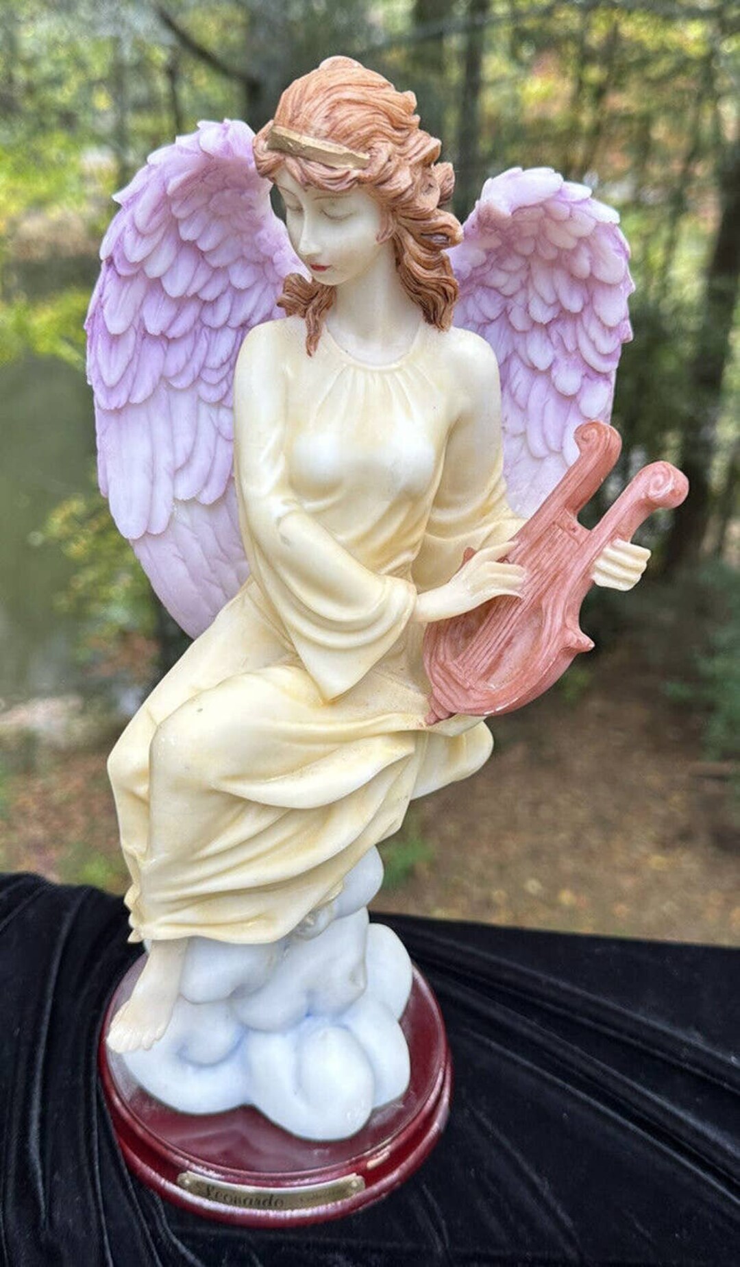 Leonardo Collection Fairy Angel Holding Harp Statue Figure Etsy