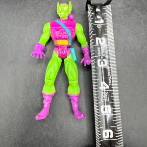 Rare Vintage 1994 Green Goblin Action Figure Spider-Man Green & Purple Comic Book Heroes image 9