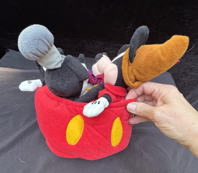 Disney Mickey Mouse Plush 70 Happy Years 4 eras of Mickey Mouse in Pants Boat image 2