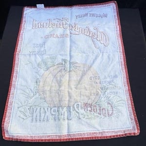 Vintage Thanksgiving Pumpkin Tea Towels 55% Cotton 45 percent Linen Made in Italy image 7