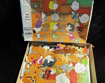 Jahrgang 1968 Milton Bradley Peanuts Puzzle #4382-3 100 Stück Komplett -S1
