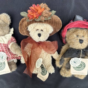 Boyds Bears Gefüllte Häschen & Bären mit Hüten Lot Von 4 Bild 3